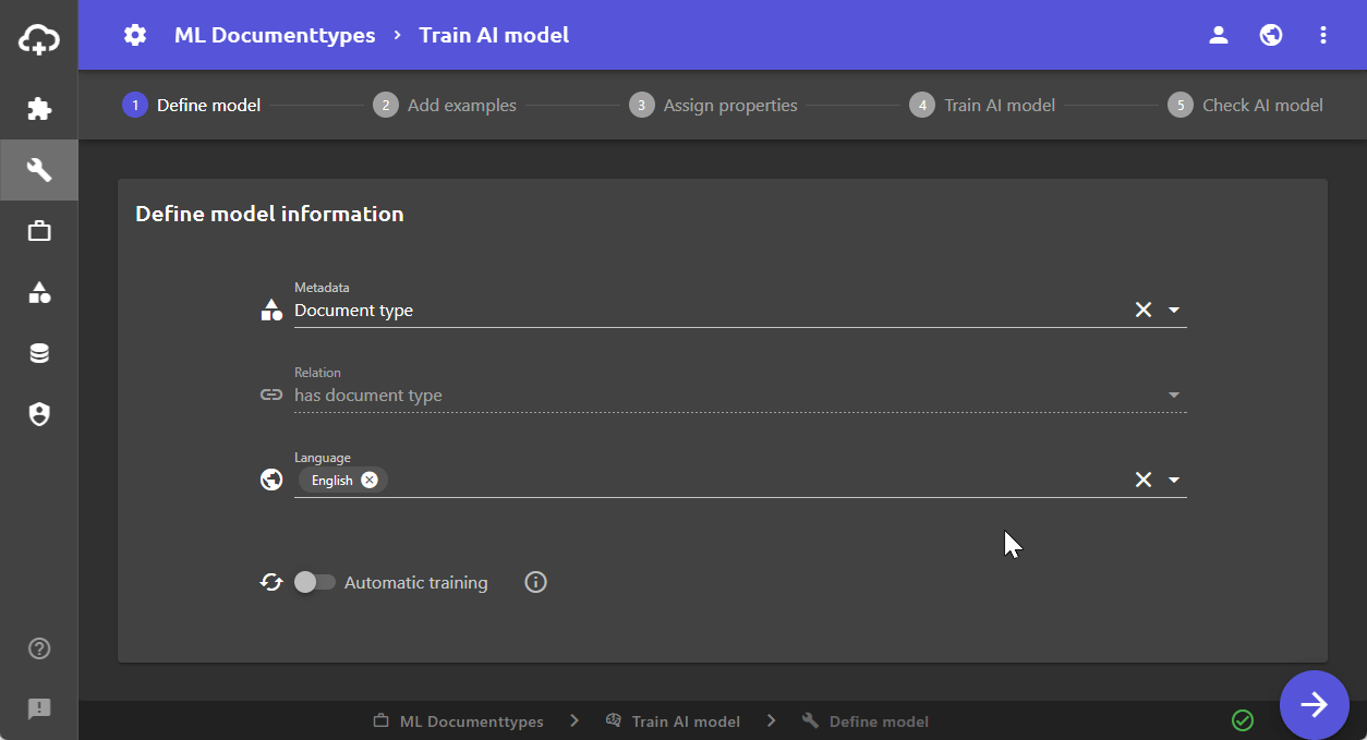Automatic training