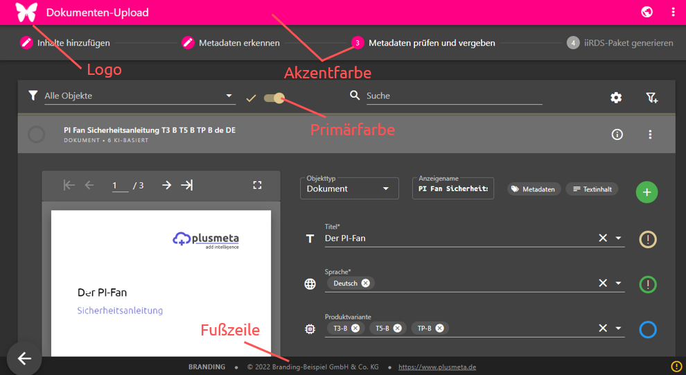 Verwaltung: Branding