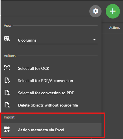 Assign metadata via Excel