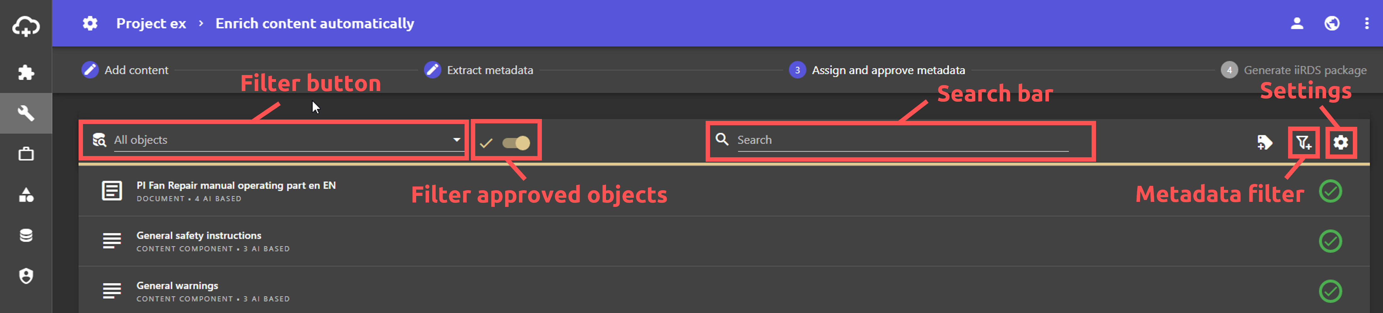 Settings bar 