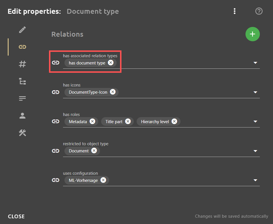 Matching assigned relationship type at the mapping metadata.