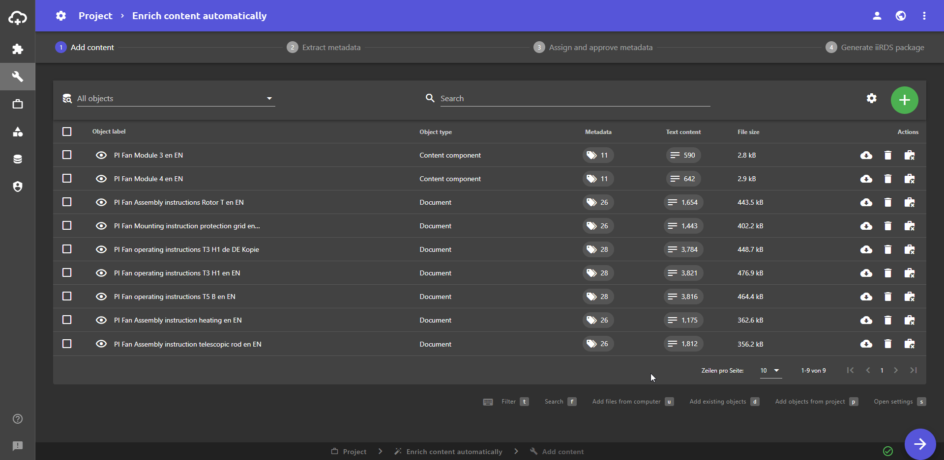 Extract metadata