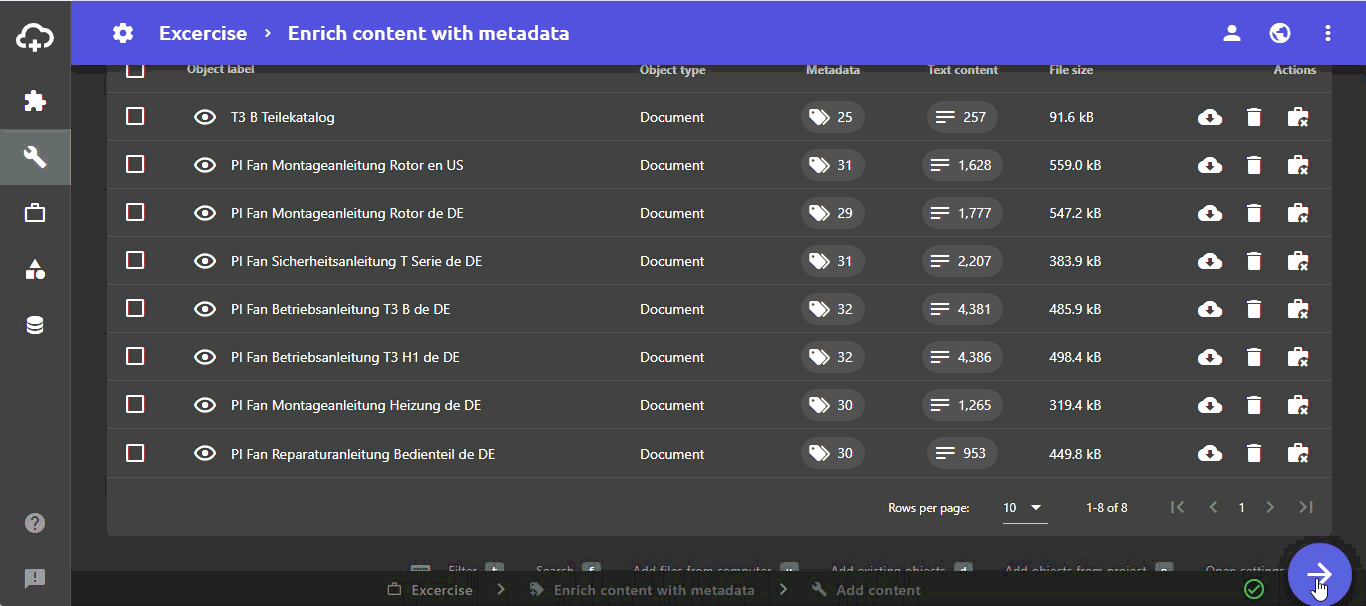 Detect metadata