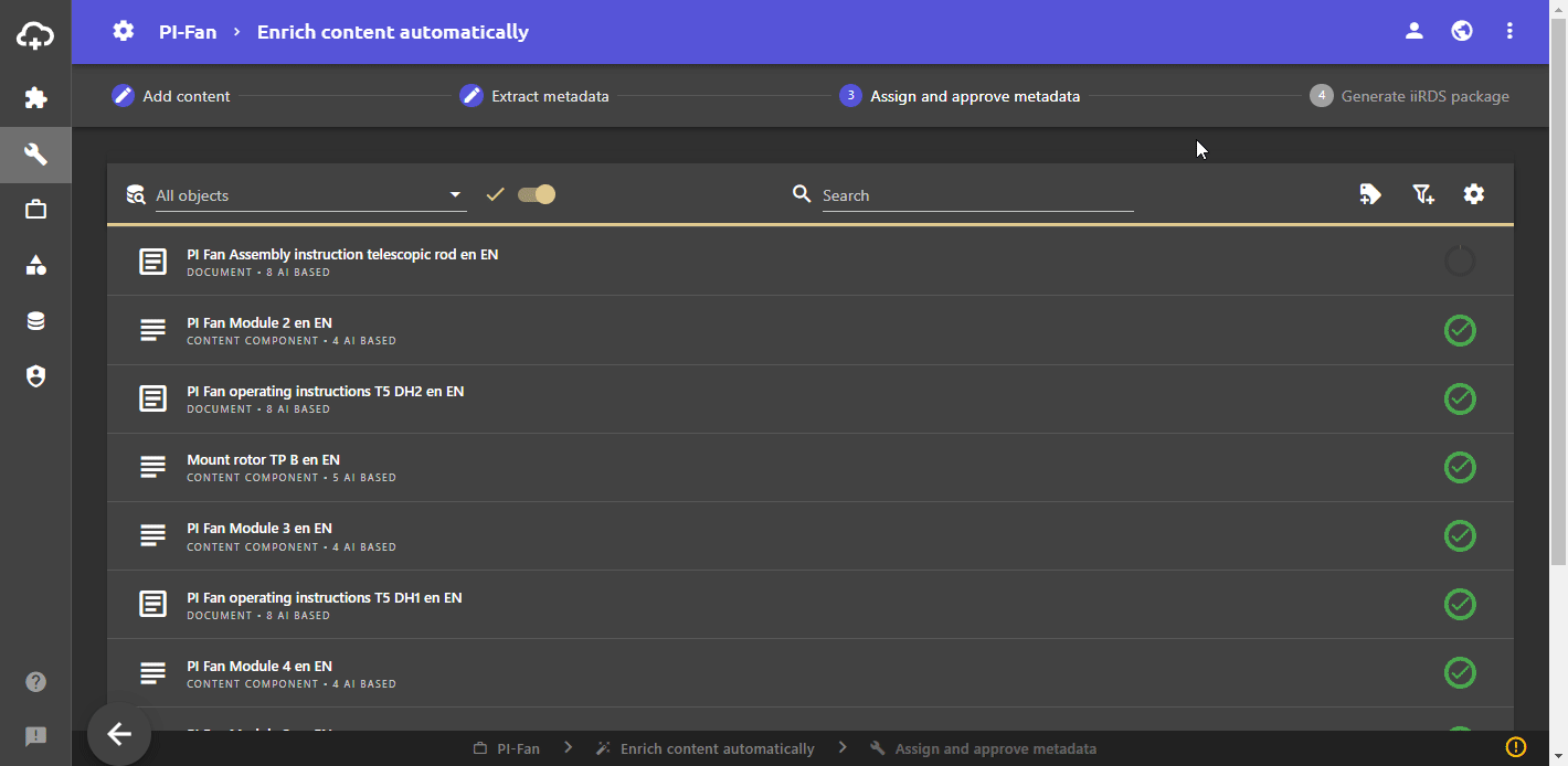 Export metadata as JSON file