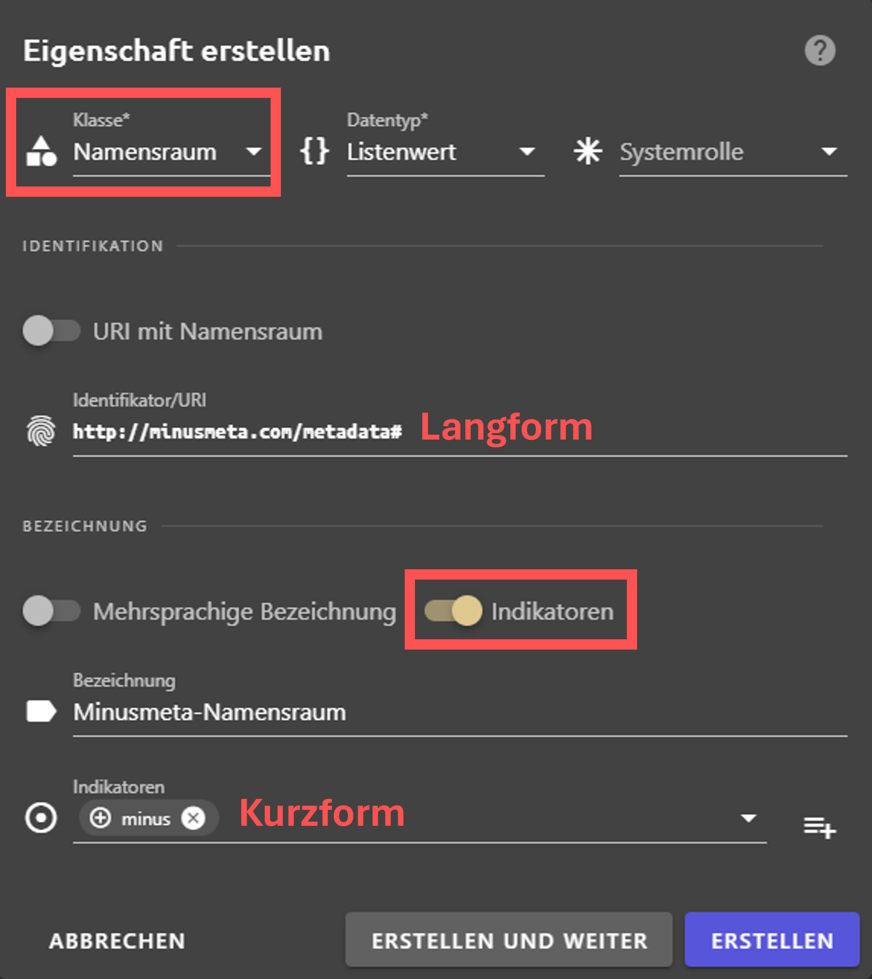 Namesräume anlegen
