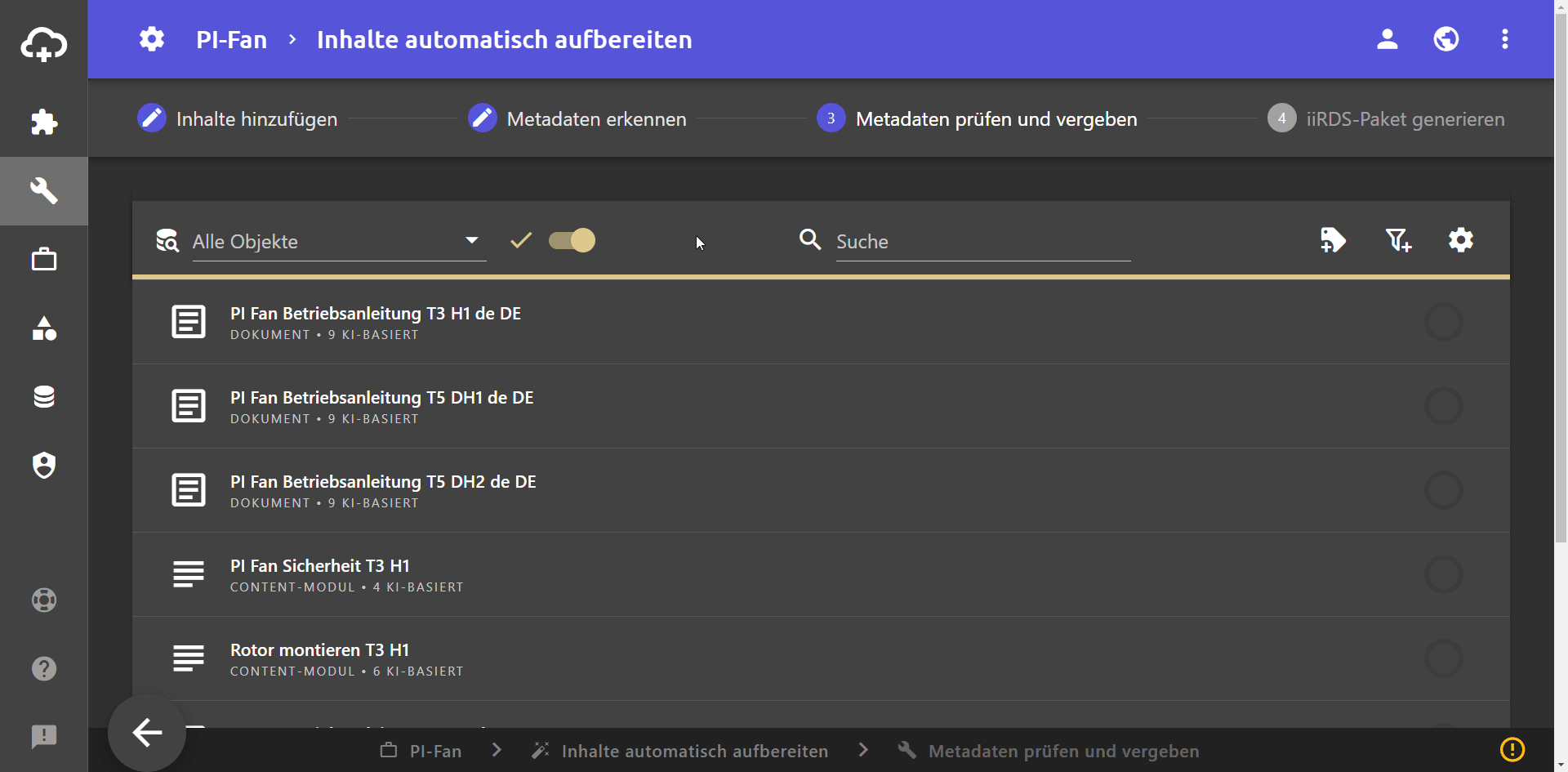 Objekte nach Metadaten filtern