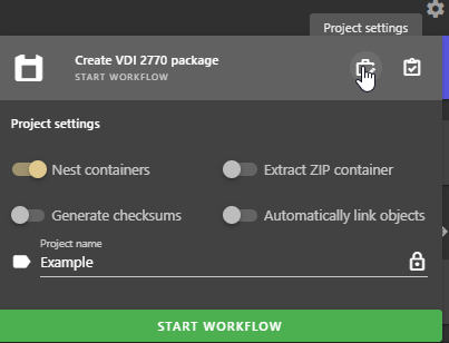 Projekt settings