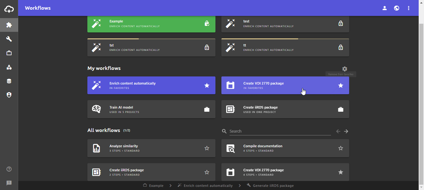 Making project settings