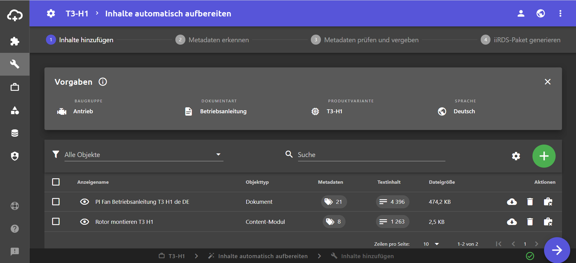 Projekt-Vorgaben
