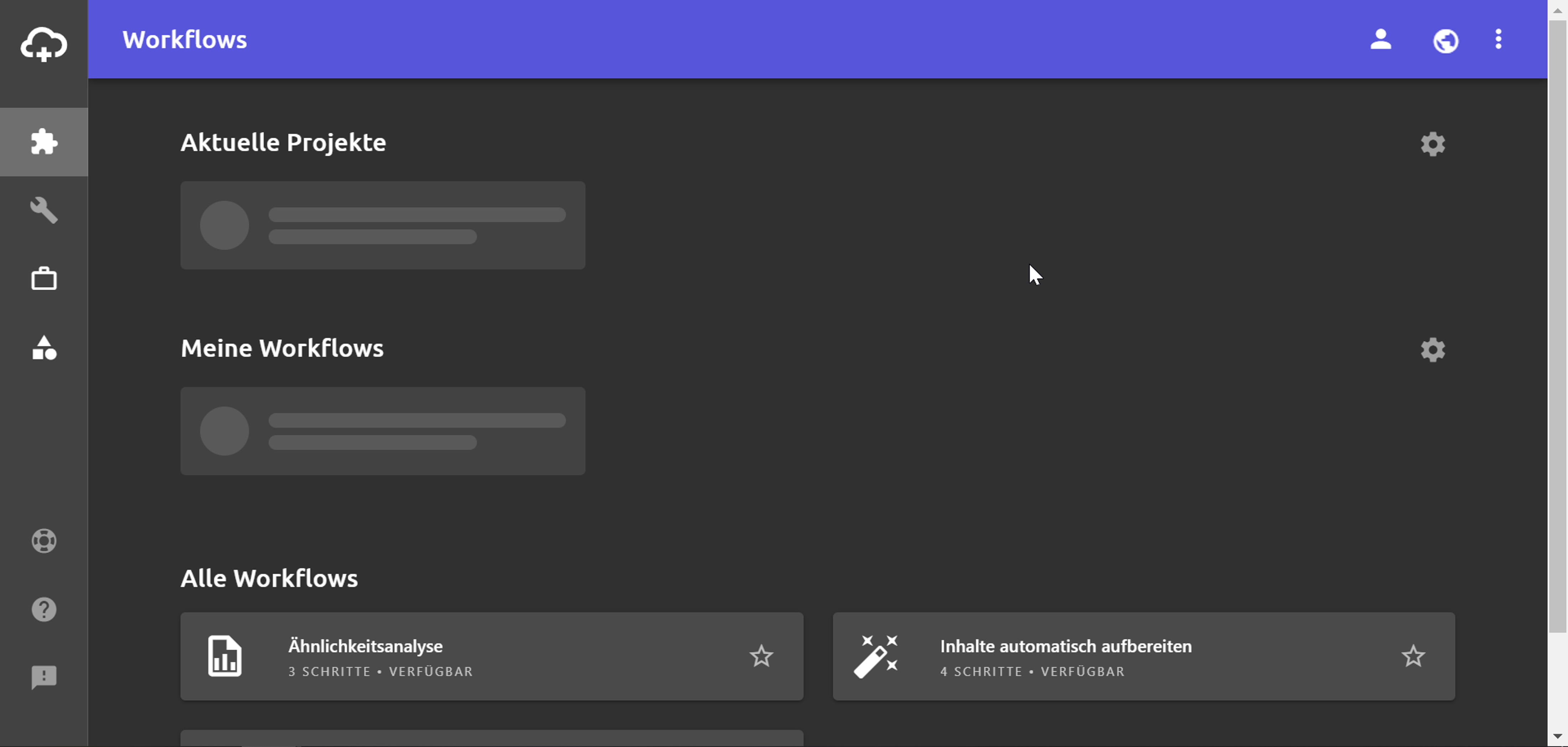Startseite Workflows
