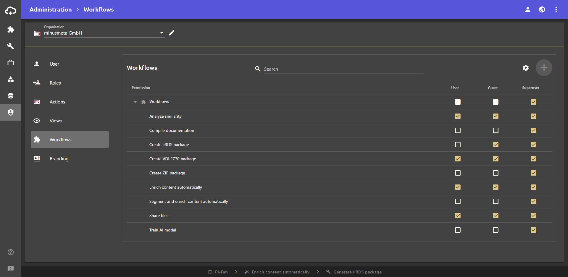 Verwaltung: Workflows