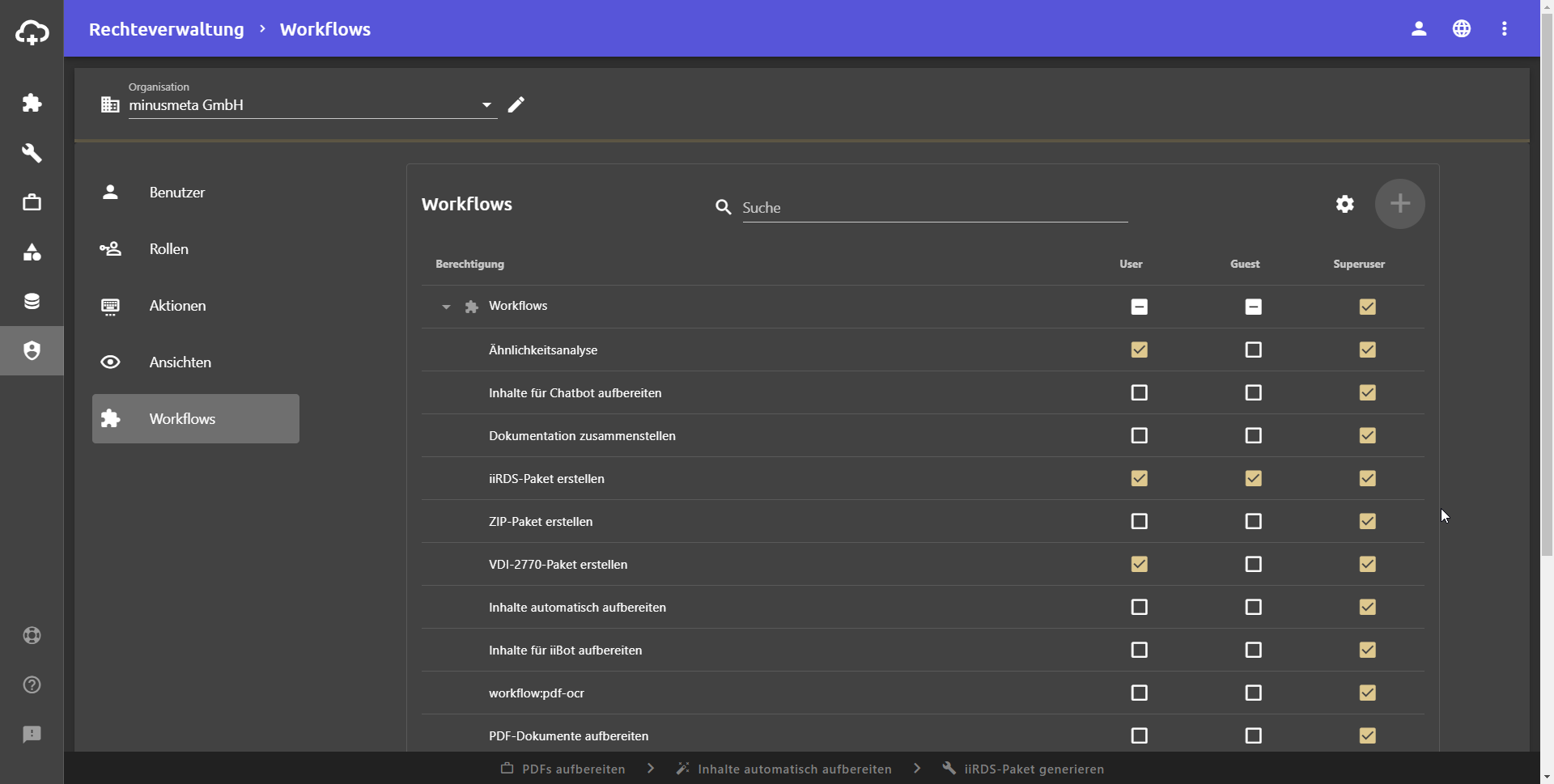 Verwaltung: Workflows