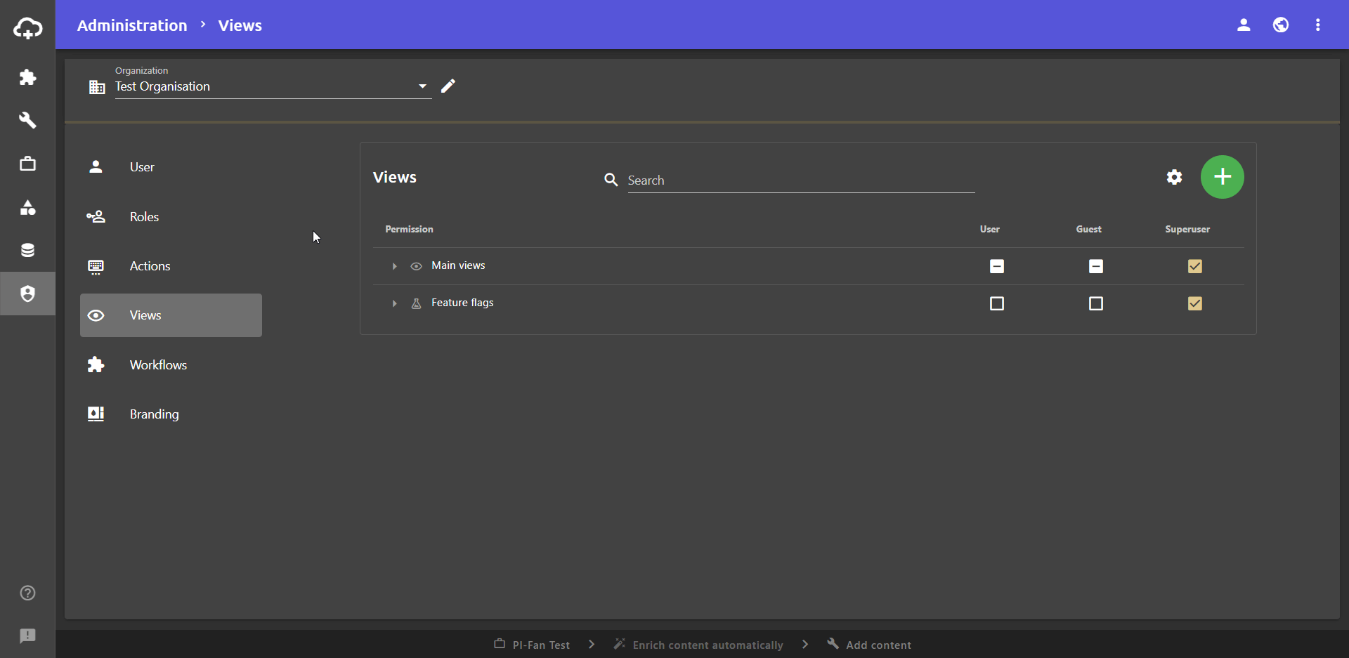 Assign permissions and expand and collapse categories