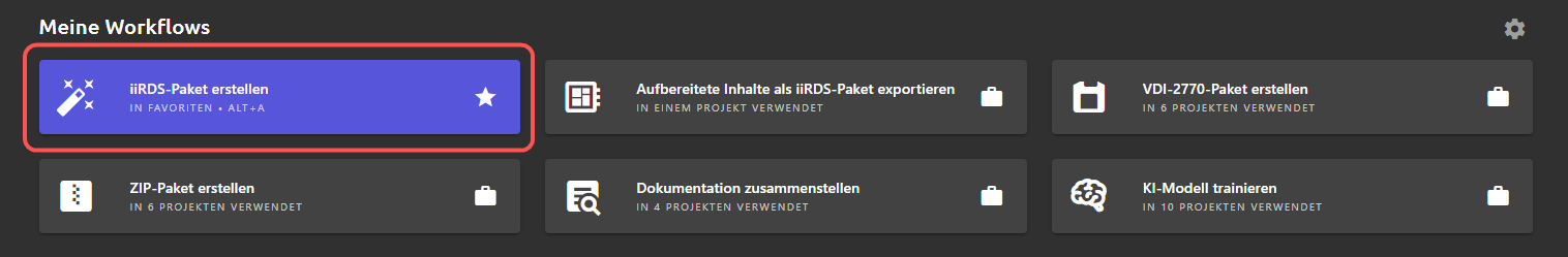 Workflow: iiRDS-Paket erstellen
