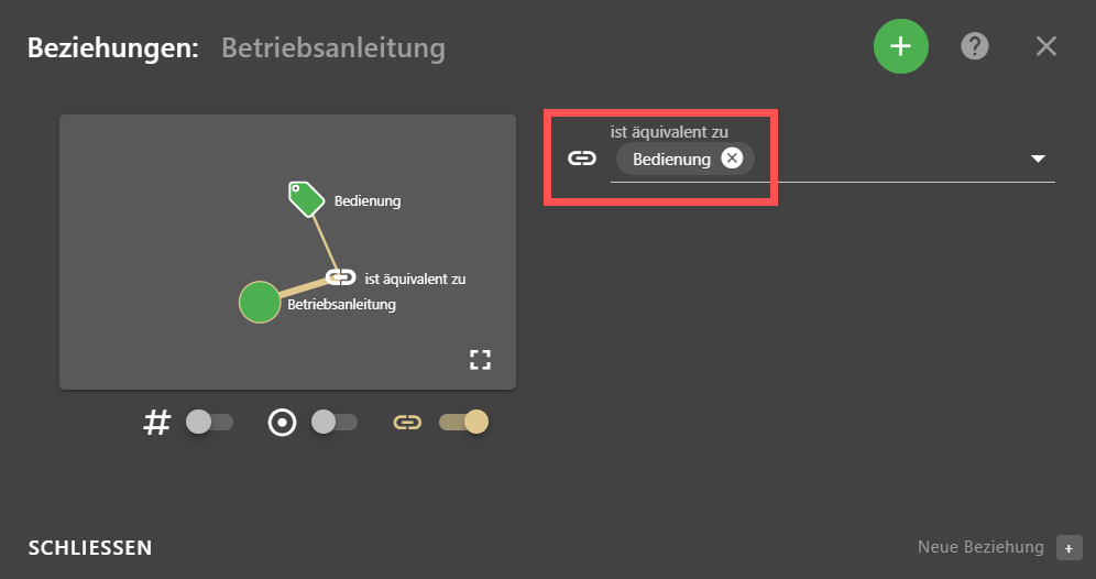 Beziehungen an Listenwert des mappenden Metadatums.